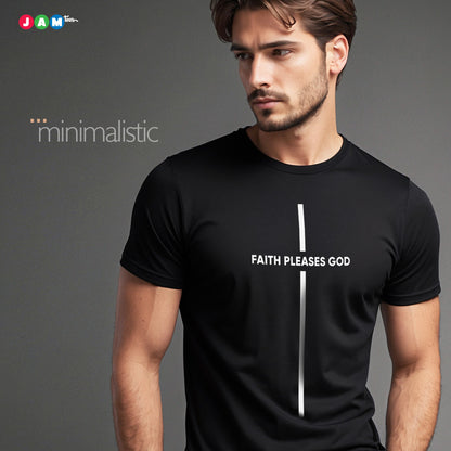 JAMtees Black Minimalistic Typography T-shirt