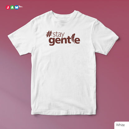 #StayGentle Feather-Lettered White Tee