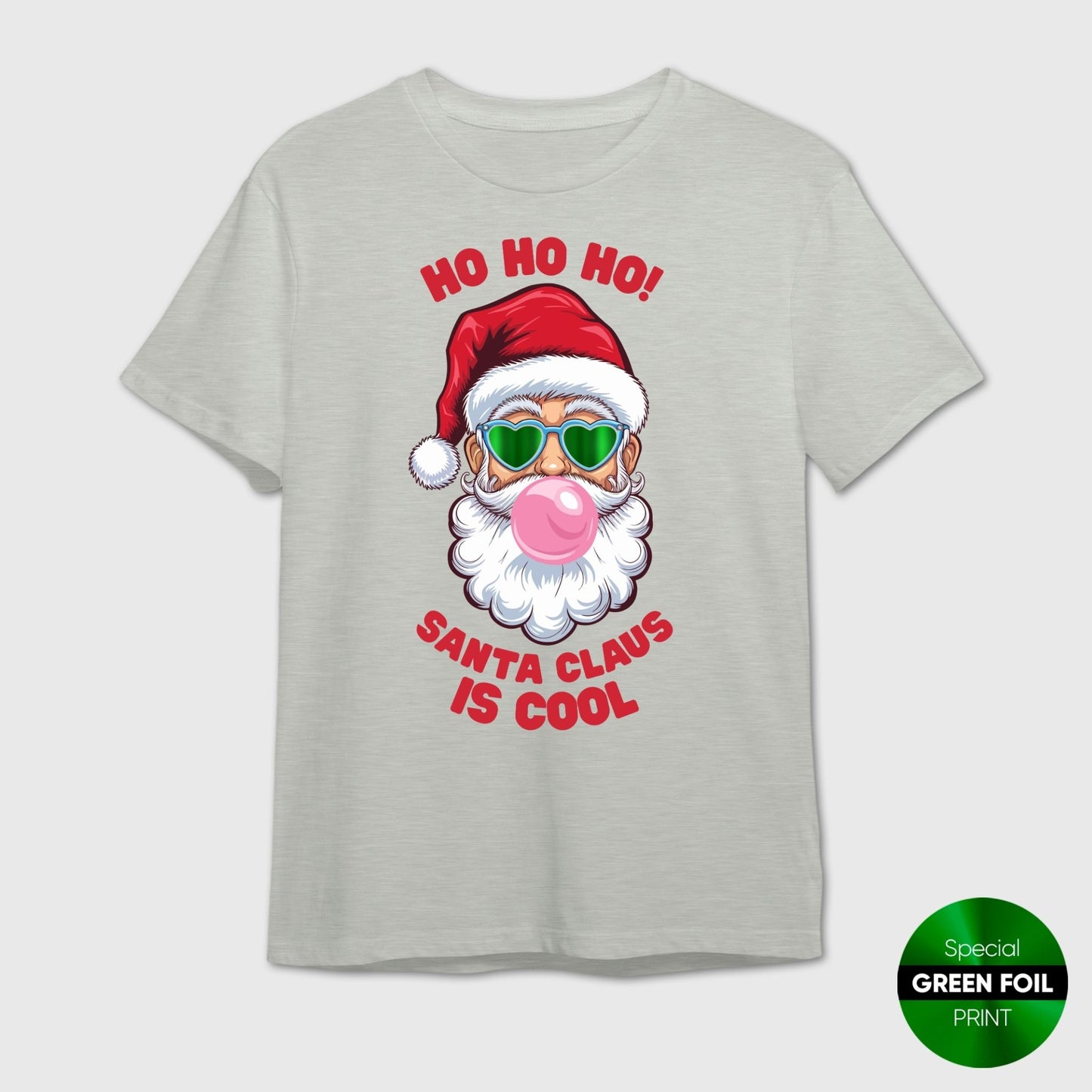 Cool Santa T-Shirt | Funny Christmas Ho Ho Ho Bubble Gum Tee