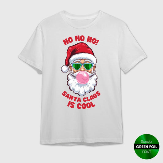 Cool Santa T-Shirt | Funny Christmas Ho Ho Ho Bubble Gum Tee