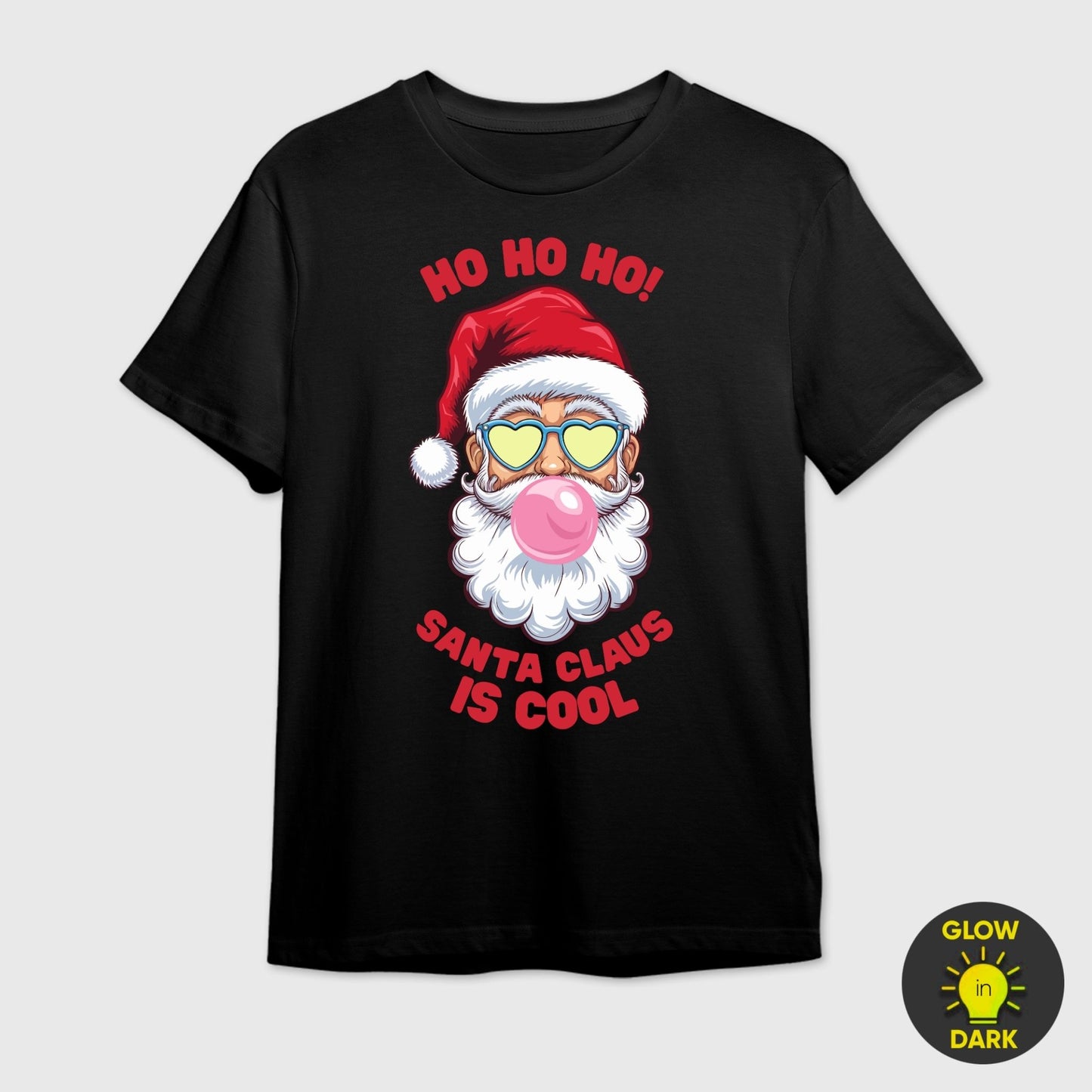 Glow in the Dark Santa T-Shirt | Funny Christmas Ho Ho Ho Tee