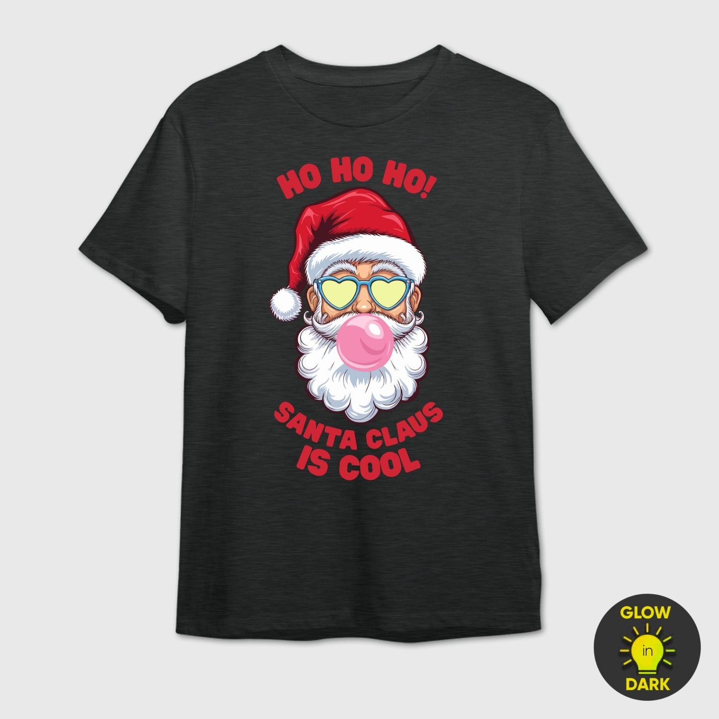 Glow in the Dark Santa T-Shirt | Funny Christmas Ho Ho Ho Tee