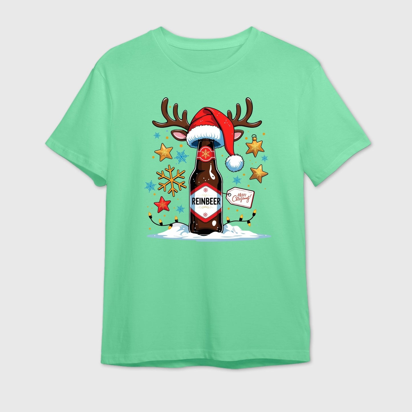 Reinbeer T-Shirt | Funny Christmas Beer Drinking Holiday Tee
