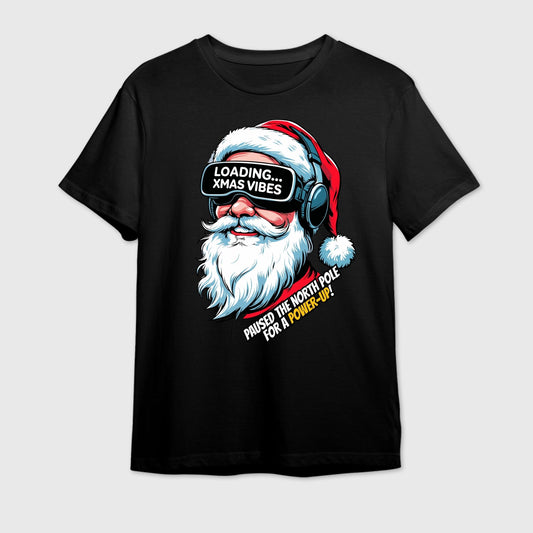Gamer Santa T-Shirt | Loading Xmas Vibes Funny Christmas Tee