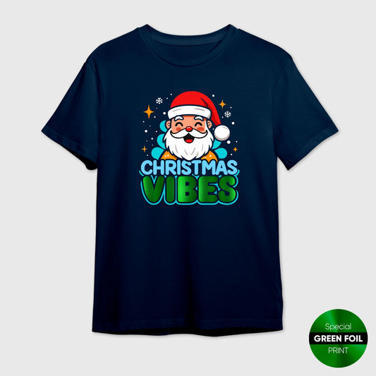 Christmas Vibes T-Shirt | Santa Happy Festive Holiday Tee