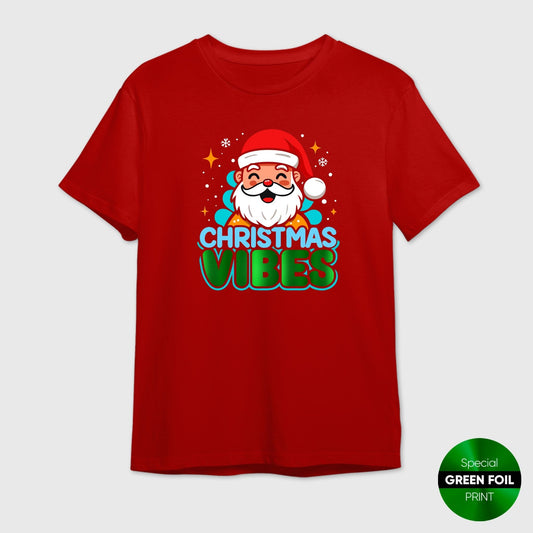 Christmas Vibes T-Shirt | Santa Happy Festive Holiday Tee
