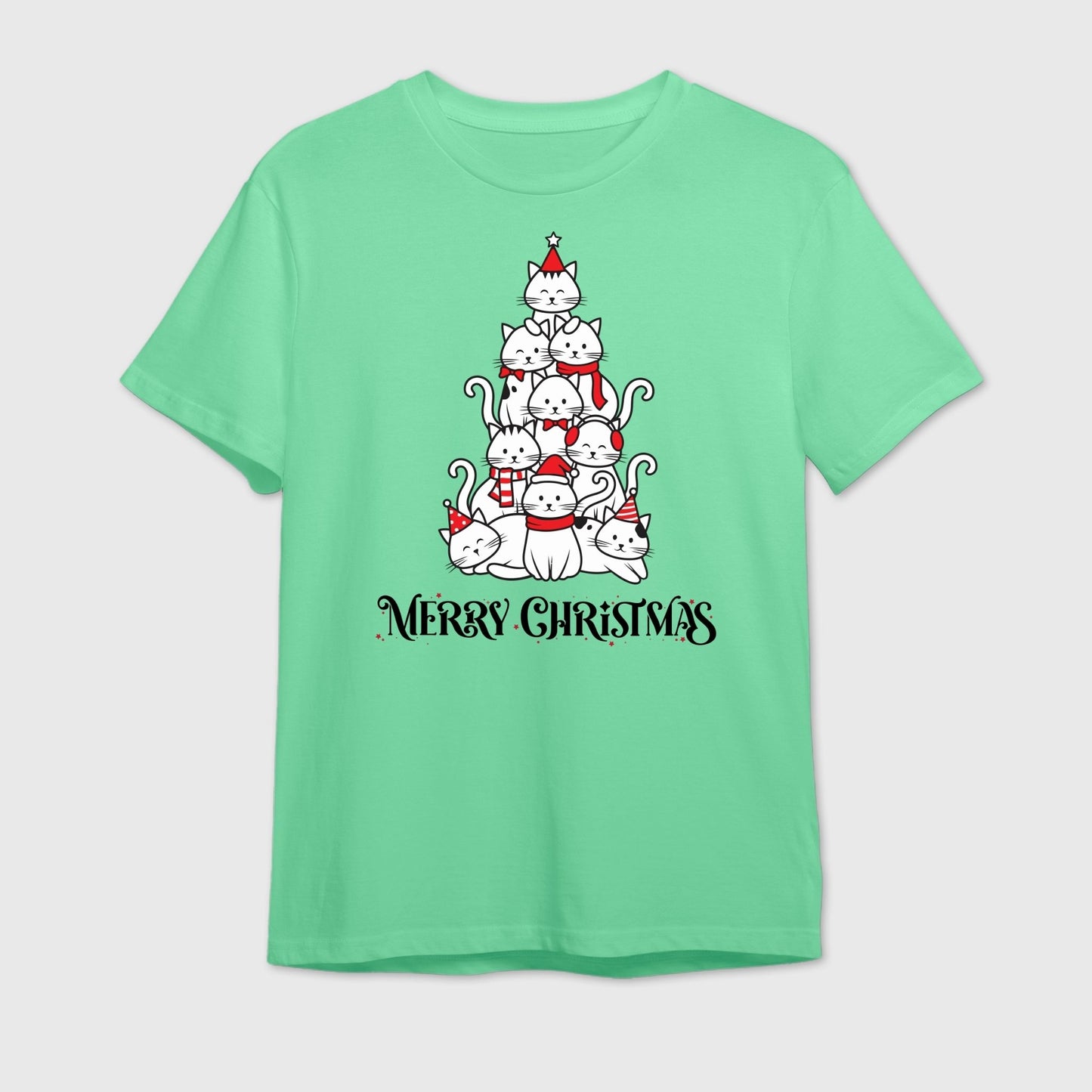 Cat Christmas Tree T-Shirt | Cute Pet Lover Holiday Gift