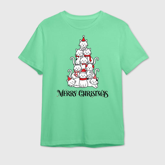Cat Christmas Tree T-Shirt | Cute Pet Lover Holiday Gift