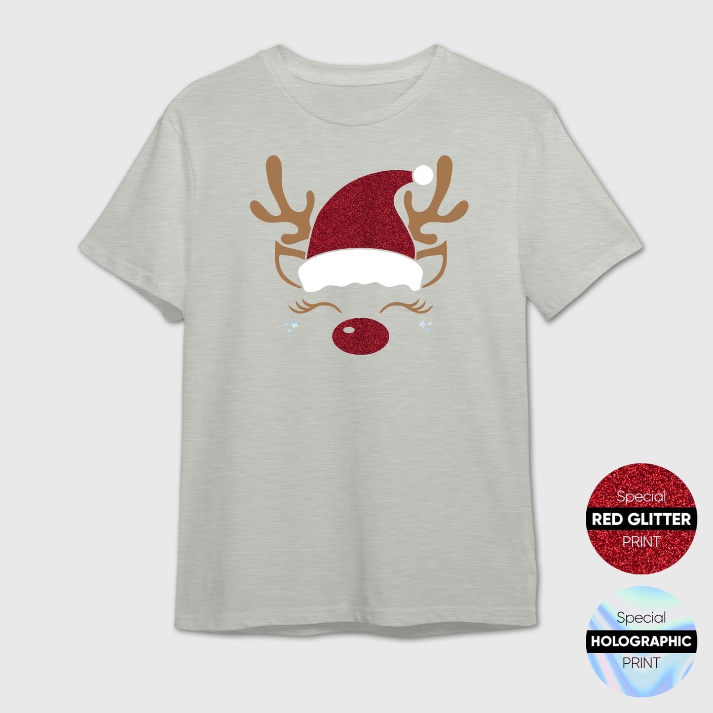 Glitter Reindeer T-Shirt | Cute Women's Holiday Top