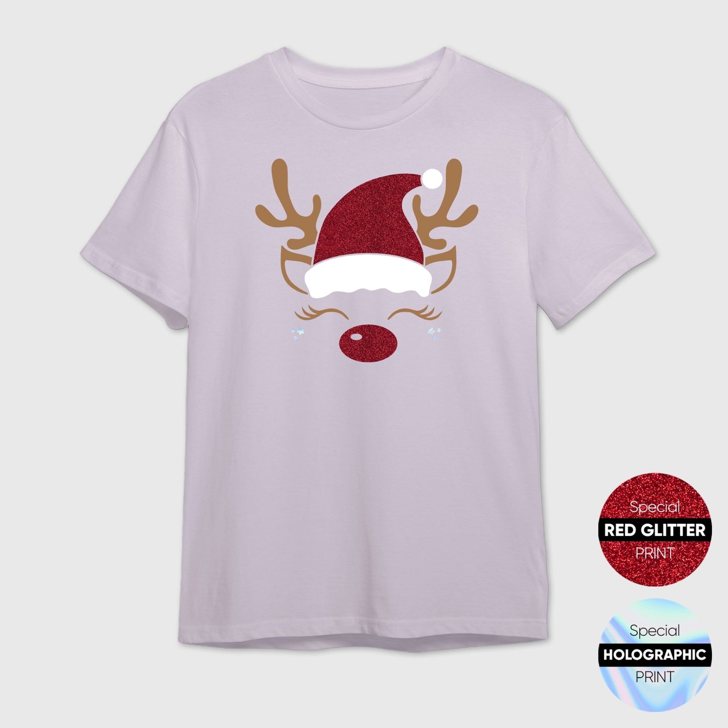 Glitter Reindeer T-Shirt | Cute Women's Holiday Top