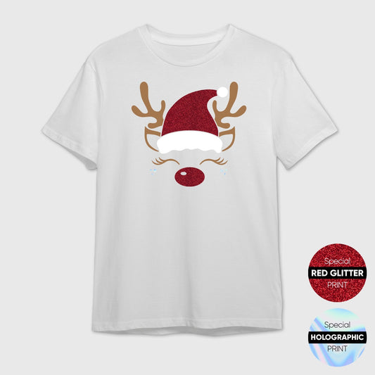 Glitter Reindeer T-Shirt | Cute Women's Holiday Top