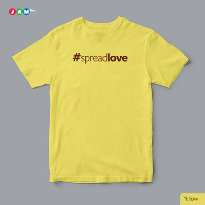 Pure White T-shirt wth Brown Text #SpreadLove